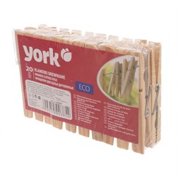 Прищепки бельевые York 96050 Эко, деревянные, набор 20шт 60081