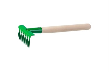 Грабельки садовые, 120x62x405мм, 6 витых зубьев, деревянная ручка 29225