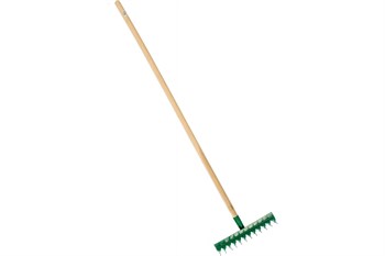 Грабли садовые Росток, 370x100x1300мм, 12 витых зуба, с деревянным черенком 66034