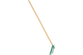 Грабли садовые Росток, 430x100x1500мм, 14 витых зуба, с деревянным черенком 66035