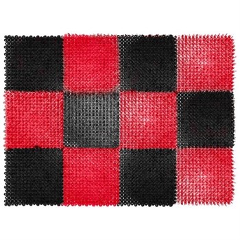 Коврик придверный Травка, 42x56см, грязезащитный, черно-красный, пластиковый - фото 50499