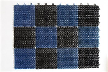 Коврик придверный Травка, 42x56см, грязезащитный, черно-синий, пластиковый - фото 50502