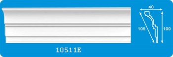 Плинтус потолочный экструзионный Лагом Формат 10511Е, 100x40ммx2м, полистирол, белый - фото 50597