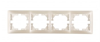 Рамка четырехместная Мира 701-3000-149, горизонтальная, жемчужно-белый перламутр - фото 51758