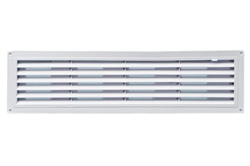 Решетка вентиляционная радиаторная EVENT Э4613Р, 460х123мм, с регулировкой живого сечения, переточная, пластиковая, белая - фото 51893