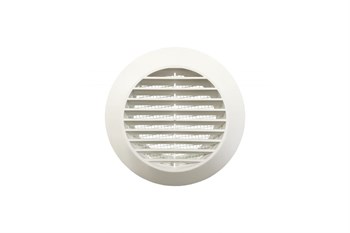 Решетка вентиляционная EVENT Э165/125Р, круглая, разъемная, диаметр 125мм, с москитной сеткой, пластиковая, белая, наклонные жалюзи - фото 52577