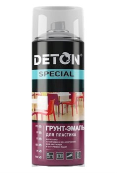 Грунт-эмаль DETON Special для пластика, черный, 520мл - фото 53063