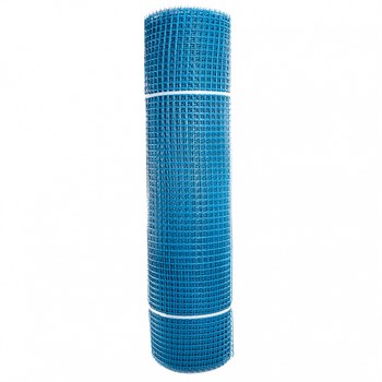Сетка пластиковая, ячейка15x15мм, высота 1м, голубая, в рулоне 20м, на метраж - фото 53918