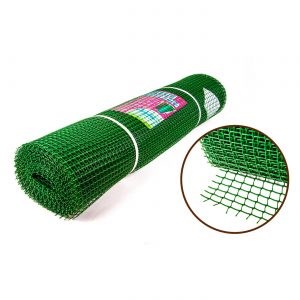 Сетка пластиковая, ячейка 15x20мм, высота 0.8м, зеленая, в рулоне 20м, на метраж - фото 53920