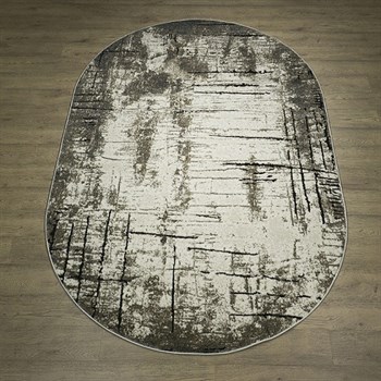 Ковер Квест 31101-45154 60х110см, овальный, серый с рисунком - фото 54681