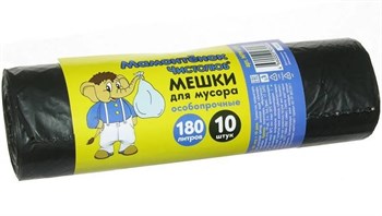 Мешки для мусора (пакеты) особопрочные МРМ4593 Мамонтенок, 180л, 10шт, 30мкм, ПВД, рулон 44477 - фото 54910