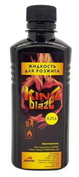 Жидкость для розжига King of Blaze, углеводород, 0.25л 68001
