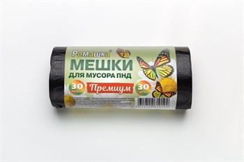 Мешки для мусора РомашкаNEW НМ30-30/30, 30л, в рулоне 30шт, черные - фото 55222