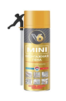 Пена монтажная V6 MINI, 350г, бытовая, всесезонная 66055