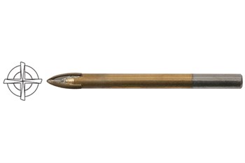 Сверло по кафелю и стеклу FIT IT 35486, с титановым покрытием, 4 режущие кромки, 6х60мм 66133 - фото 57673