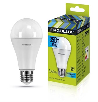 Лампа светодиодная Ergolux LED-A70-30W-E27-4K, 35Вт, 220В, цоколь Е27, 4000К - фото 58564