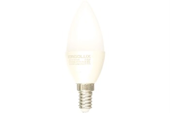 Лампа светодиодная Ergolux LED-С35-7W-E14-6K, 7Вт, 220В, цоколь Е14, 6000К - фото 58570