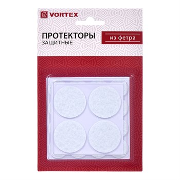 Протекторы для мебели VORTEX 26001, фетр, набор 20шт, белые - фото 58859