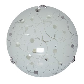 Светильник настенный/бра Дюна Пузыри, диаметр 300мм, 2х60W, E27, белый/глянец/хром - фото 59033