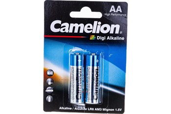 Элемент питания (батарейка) Camelion LR06-2 пальчиковый, 1.5В, 2 шт. в блистере 66919 - фото 59908
