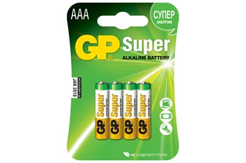 Элемент питания (батарейка) GP Super Alkaline LR03/286 GP 24A-CR4, мизинчиковый, 1.5В 62074