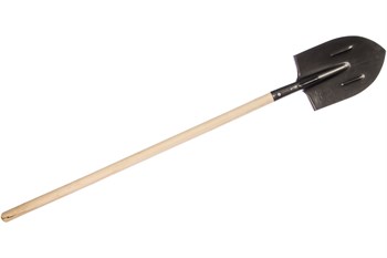 Лопата копальная остроконечная (штыковая) из рельсовой стали, с деревянным черенком - фото 63633