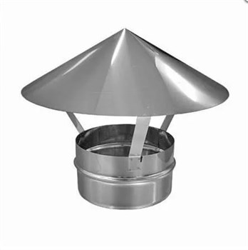 Зонт вентиляционный диаметр 115мм, нержавеющая сталь, (AISI 430/05мм) - фото 63733