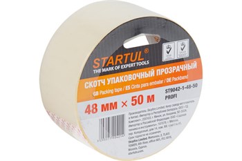 Лента клейкая/скотч упаковочный STARTUL PROFI ST9042-1-48-50, 48ммх50м, прозрачный 72745 - фото 64195