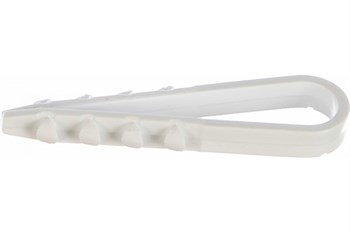 Дюбель-хомут для круглого кабеля 11-18мм, нейлон, белый, упаковка 10шт. - фото 65622