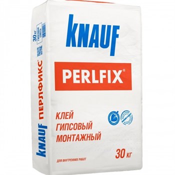 Клей для ПГП и ГКЛ Knauf Perlfix/Перлфикс, гипсовый монтажный, 30кг, серый - фото 65708
