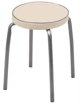 Табурет Nika Фабрик2 ТФ02, круглый, мягкое сиденье, 32см, слоновая кость - фото 68654