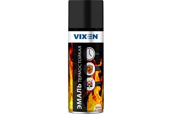 Эмаль термостойкая Vixen VX-53002, аэрозоль, 520мл, черная, глянцевая - фото 70164
