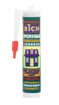 Герметик RICH, 280мл, санитарный, силиконовый, прозрачный 78548 - фото 72226