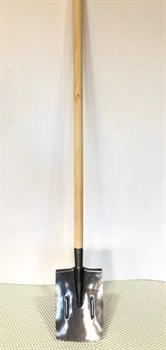 Лопата штыковая прямоугольная, рельсовая сталь, с деревянным черенком - фото 72381