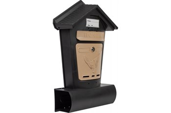 Ящик почтовый Элит, пластиковый, с замком, черный с бежевым - фото 72828