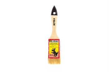 Кисть малярная плоская Малярная сказка Жучка, 1.5"/38мм, 13мм, деревянная ручка, натуральная щетина - фото 73660