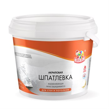 Шпатлевка акриловая для стен и потолков OLECOLOR, 0.9кг 3969 - фото 74329