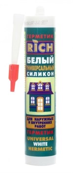 Герметик RICH, 280мл, универсальный, силиконовый, белый 79235 - фото 76302