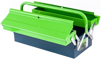 Ящик для инструмента Сибртех 90750, 430х200х160мм, металлический, зеленый, три секции - фото 80452