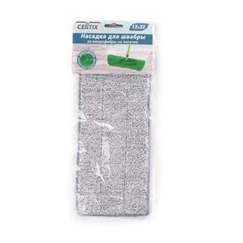 Насадка для швабры CELLTIX МОП, 12x32см, микрофибра на липучке 69825 - фото 83109