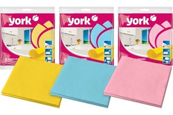 Салфетка для уборки YORK Домашняя 020010, 35x35см, вискоза, упаковка 3шт. 15542 - фото 83819