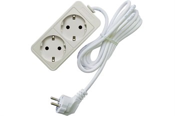 Удлинитель СОЮЗ 481S-6201, бытовой, 2 гнезда, с заземлением, 1.5м, 16А, 3.5кВт, ПВС 3х1 64420