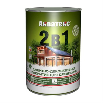 Покрытие защитно-декоративное (антисептик) АКВАТЕКС 2 в 1, 0.8л, белый, полуматовое 11608 - фото 92851