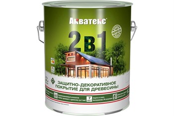 Покрытие защитно-декоративное (антисептик) АКВАТЕКС 2 в 1, 3л, бесцветный, полуматовое 674 - фото 92868