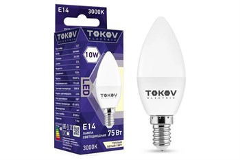 Лампа светодиодная TOKOV ELECTRIС TKE-C37-E14-10-4K, 10Вт, Е14, матовая 78963 - фото 95275