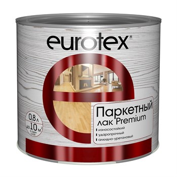 Лак паркетный Eurotex Premium, 0.8л, алкидно-уреатановый, прозрачный, глянцевый 7854 - фото 96649