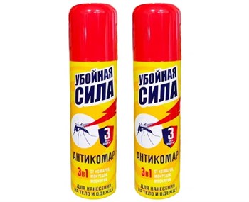 Аэрозоль от комаров (на кожу) Убойная сила Антикомар 3 в 1, 150мл 90568 - фото 97222