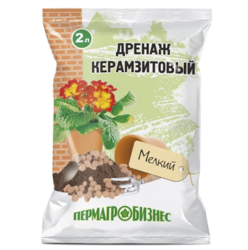 Дренаж керамзитовый Пермагробизнес, фракция 5-10мм, мелкий, 2л, в пакете 65831 - фото 97958
