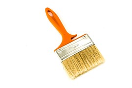 Кисть плоская 100мм, натуральная щетина, толщина 12мм, BOHRER Эмали, пластиковая ручка 20471
