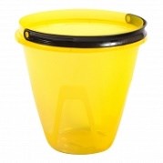 Ведро хозяйственное Лайт, 13л, пищевой пластик, желтый прозрачный 82875